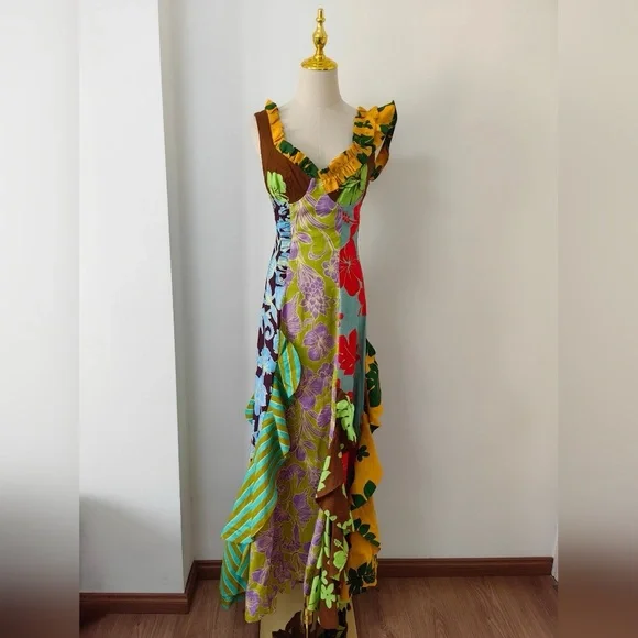 Alemais Poppy Spliced Midi Dress US 6 - Picture 9 of 9